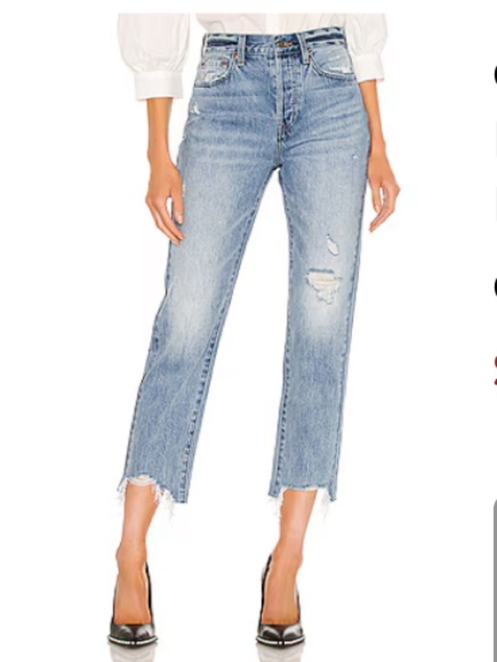 PISTOLA Charlie High Rise Straight Jeans in Dolores Park - Light Blue, size 31